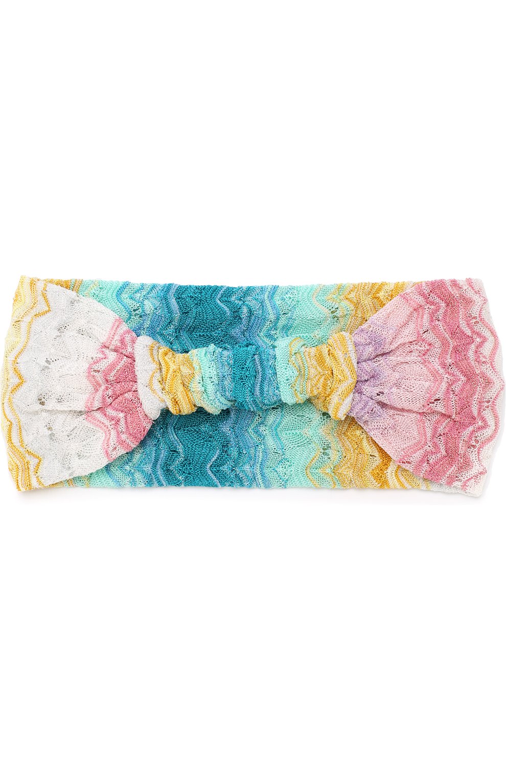 Вязаная повязка из вискозы Missoni, голубого цвета, арт. E18.MM.221406 в ЦУМ | Фото №2 Вязаная повязка из вискозы Missoni голубого цвета | Фото №2