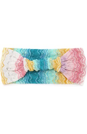 Вязаная повязка из вискозы Missoni, голубого цвета, арт. E18.MM.221406 в ЦУМ | Фото №2 Вязаная повязка из вискозы Missoni голубого цвета | Фото №2