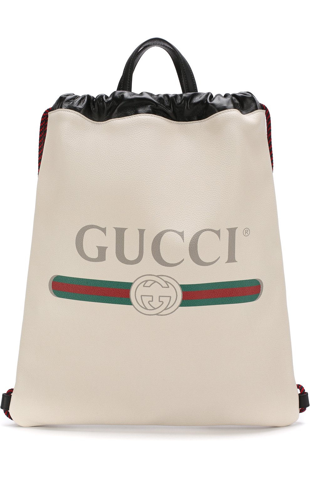 Мужской кожаный рюкзак с логотипом бренда GUCCI белого цвета, арт. 516639/0GCBT | Фото 1
