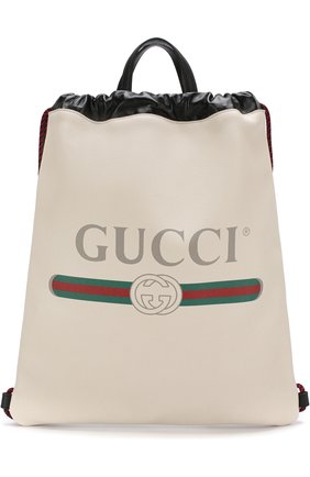Мужской кожаный рюкзак с логотипом бренда GUCCI белого цвета по цене 128000 руб., арт. 516639/0GCBT | Фото 1 Мужской кожаный рюкзак с логотипом бренда GUCCI белого цвета, арт. 516639/0GCBT | Фото 1