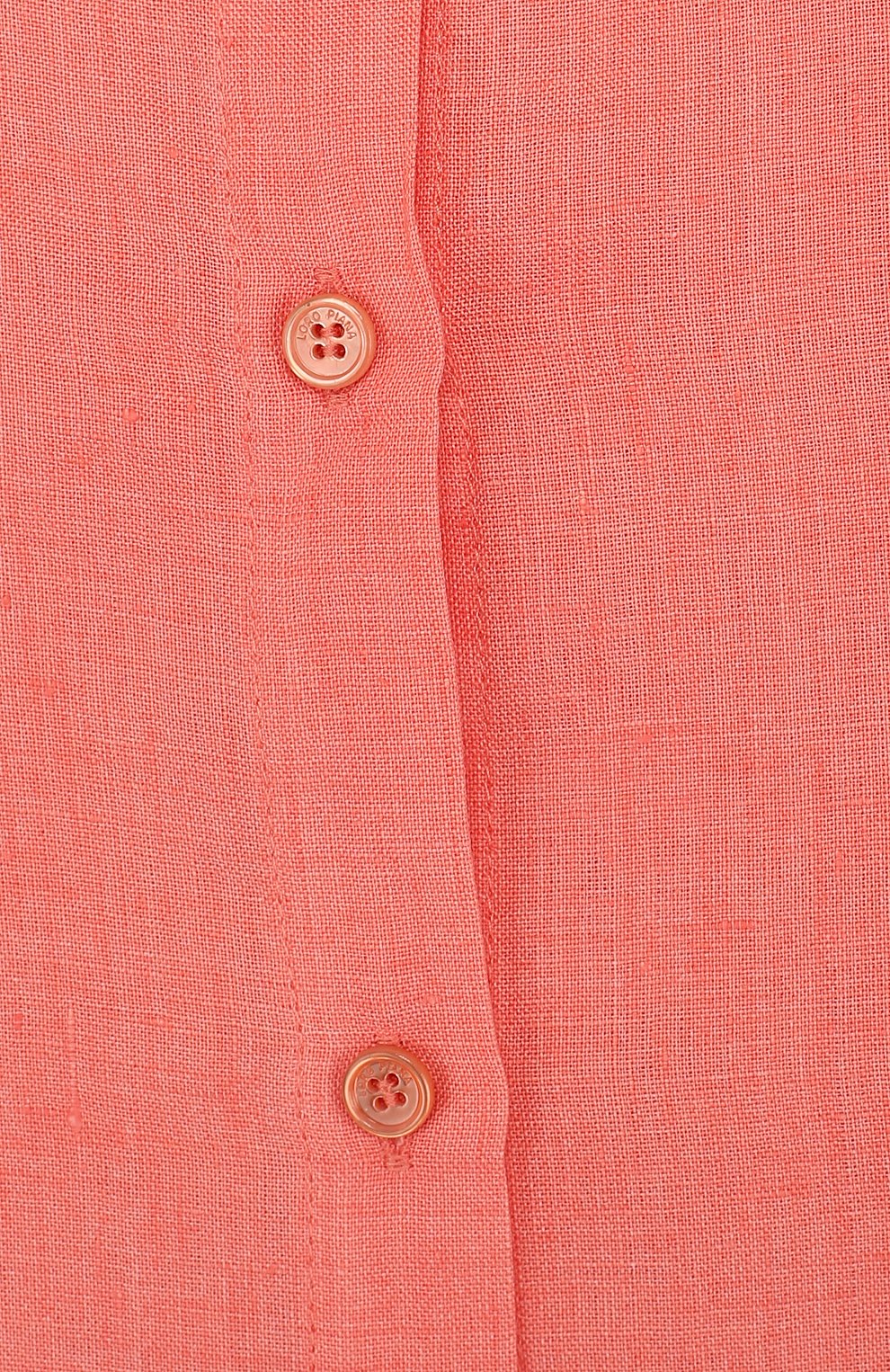 Детская льняная рубашки прямого кроя с короткими рукавами LORO PIANA розового цвета, арт. FAI1206 | Фото 3 (Принт: Без принта; Рукава: Короткие; Случай: Повседневный; Материал внешний: Лен; Статус проверки: Проверена категория)