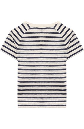 Детская льняная футболка в полоску LORO PIANA разноцветного цвета, арт. FAI1461 | Фото 2 (Материал внешний: Лен; Рукава: Короткие; Мальчики Кросс-КТ: Футболка-одежда)