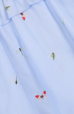 Женская хлопковое платье с принтом и оборкой IL GUFO голубого цвета по цене 8395 руб., арт. P18VM445C4039/2A | Фото 3 Женская хлопковое платье с принтом и оборкой IL GUFO голубого цвета, арт. P18VM445C4039/2A | Фото 3