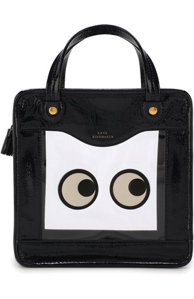 Женская сумка eyes rainy day ANYA HINDMARCH темно-синяя цвета, арт. 5050925998673 купить в ЦУМ | Фото №1 Сумка Eyes Rainy Day Anya Hindmarch темно-синяя цвета | Фото №1