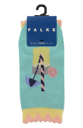 Детские носки с принтом FALKE голубого цвета, арт. 12143 | Фото 1 (Материал: Хлопок, Текстиль; Статус проверки: Проверено, Проверена категория; Кросс-КТ: Носки)