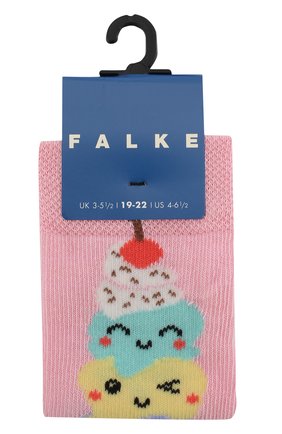 Детские носки с принтом FALKE светло-розового цвета, арт. 12145 | Фото 1 (Материал: Текстиль, Хлопок; Статус проверки: Проверено, Проверена категория; Кросс-КТ: Носки)
