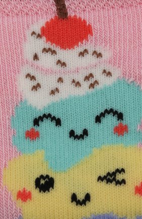 Детские носки с принтом FALKE светло-розового цвета, арт. 12145 | Фото 2 (Материал: Текстиль, Хлопок; Статус проверки: Проверено, Проверена категория; Кросс-КТ: Носки)