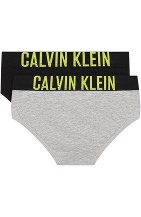 Детские комплект из двух хлопковых брифов с широкой резинкой CALVIN KLEIN серого цвета по цене 2190 руб., арт. B70B700113/4-7 | Фото 2 Детские комплект из двух хлопковых брифов с широкой резинкой CALVIN KLEIN серого цвета, арт. B70B700113/4-7 | Фото 2