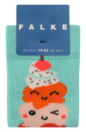 Детские носки с принтом FALKE голубого цвета, арт. 12145 | Фото 1 (Материал: Хлопок, Текстиль; Статус проверки: Проверено, Проверена категория; Кросс-КТ: Носки)