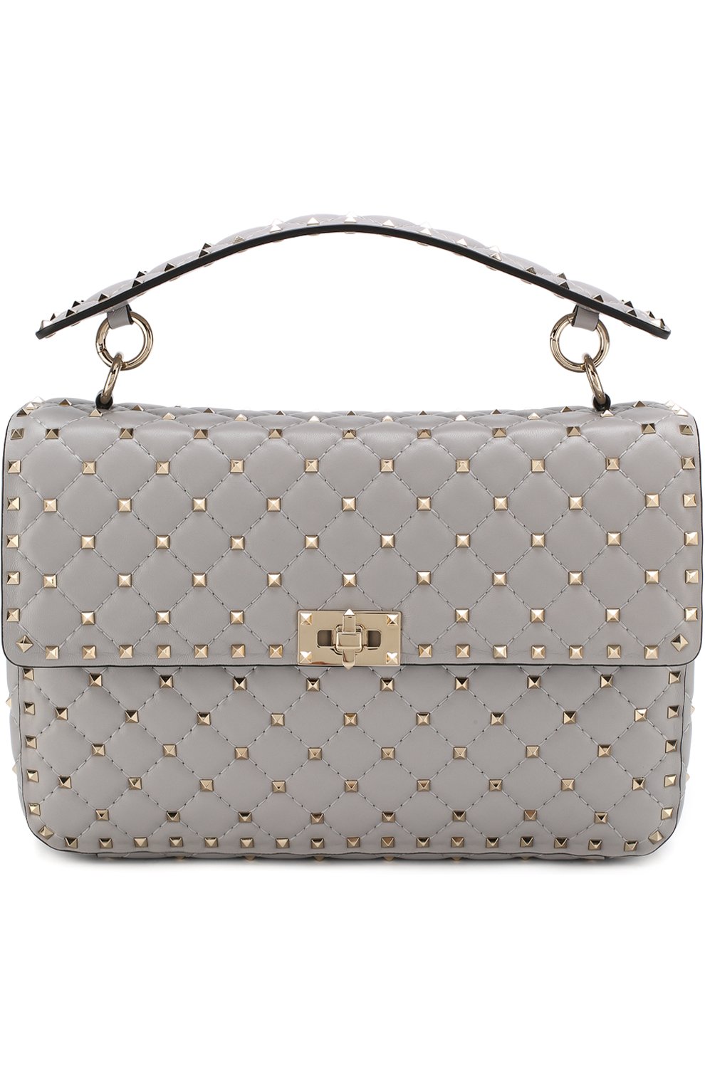 Женская сумка valentino garavani rockstud spike large VALENTINO светло-серого цвета, арт. PW0B0121/NAP | Фото 1