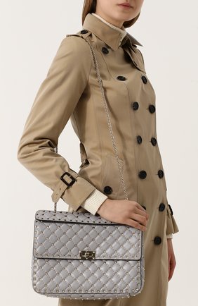 Женская сумка valentino garavani rockstud spike large VALENTINO светло-серого цвета по цене 184000 руб., арт. PW0B0121/NAP | Фото 5 Женская сумка valentino garavani rockstud spike large VALENTINO светло-серого цвета, арт. PW0B0121/NAP | Фото 5