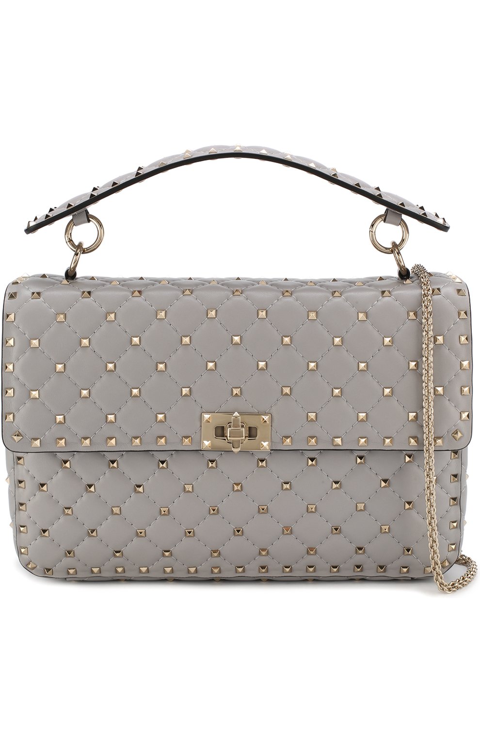 Женская сумка valentino garavani rockstud spike large VALENTINO светло-серого цвета по цене 184000 руб., арт. PW0B0121/NAP | Фото 6 Женская сумка valentino garavani rockstud spike large VALENTINO светло-серого цвета, арт. PW0B0121/NAP | Фото 6