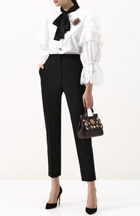 Женская сумка sicily small с аппликациями DOLCE & GABBANA бордового цвета по цене 147000 руб., арт. BB6003/B5230 | Фото 2 Женская сумка sicily small с аппликациями DOLCE & GABBANA бордового цвета, арт. BB6003/B5230 | Фото 2