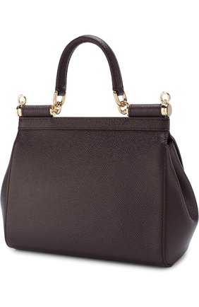 Женская сумка sicily small с аппликациями DOLCE & GABBANA бордового цвета по цене 147000 руб., арт. BB6003/B5230 | Фото 3 Женская сумка sicily small с аппликациями DOLCE & GABBANA бордового цвета, арт. BB6003/B5230 | Фото 3