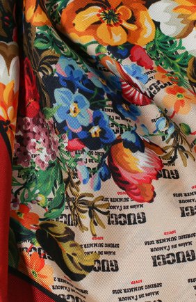 Женский шелковый платок с принтом GUCCI разноцветного цвета по цене 28000 руб., арт. 513127/3G001 | Фото 2 Женский шелковый платок с принтом GUCCI разноцветного цвета, арт. 513127/3G001 | Фото 2