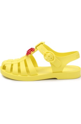 Детские сандалии GUCCI желтого цвета по цене 21750 руб., арт. 500887/J8700 | Фото 2 Детские сандалии GUCCI желтого цвета, арт. 500887/J8700 | Фото 2 (Статус проверки: Проверена категория, Проверено; Материал внешний: Резина)