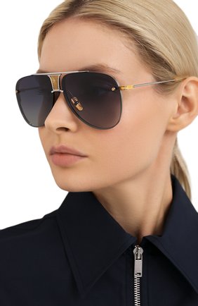 Женские солнцезащитные очки DITA серебряного цвета, арт. DECADE TW0/2082A | Фото 2 (Тип очков: С/з; Статус проверки: Требуются правки, Проверена категория; Очки форма: Авиаторы)