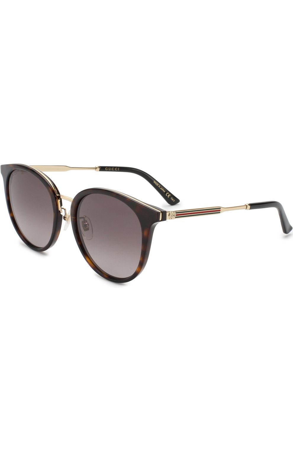 Женские солнцезащитные очки GUCCI коричневого цвета, арт. GG0204SK 002 | Фото 1