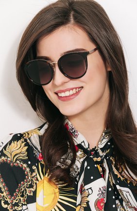 Женские солнцезащитные очки GUCCI коричневого цвета по цене 24750 руб., арт. GG0204SK 002 | Фото 2 Женские солнцезащитные очки GUCCI коричневого цвета, арт. GG0204SK 002 | Фото 2