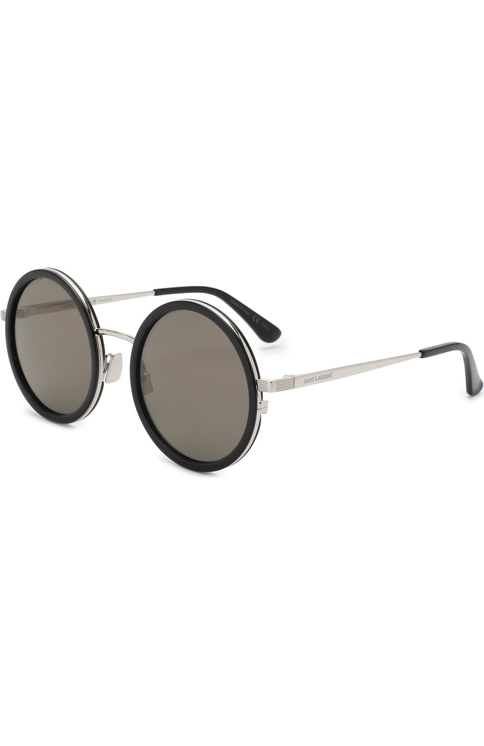 Женские солнцезащитные очки SAINT LAURENT серебряного цвета, арт. SL 136 C0MBI 001 | Фото 1