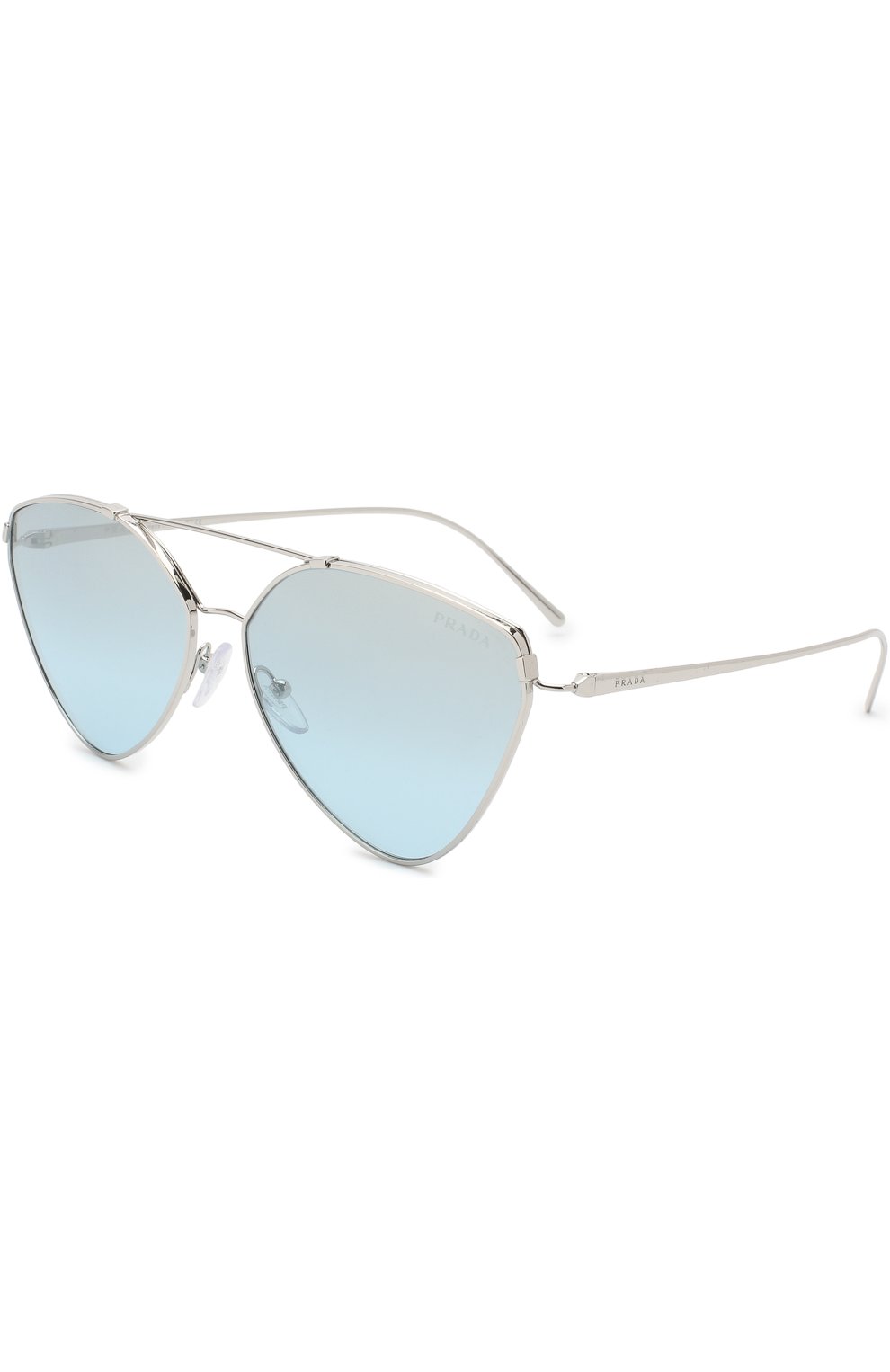 Женские солнцезащитные очки PRADA серебряного цвета, арт. 51US-1BC096 | Фото 1