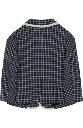 Детский шерстяной пиджак с контрастной отделкой GUCCI синего цвета, арт. 498573/XBD07 | Фото 2 (Статус проверки: Проверена категория)