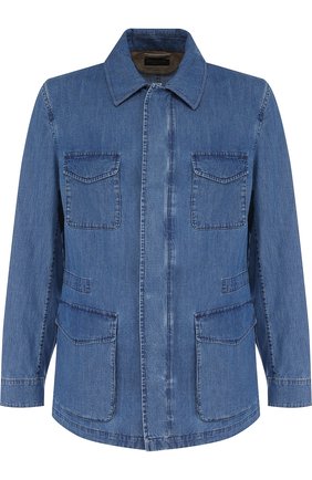 Мужская хлопковый френч на молнии KITON голубого цвета по цене 397000 руб., арт. UW0395/8P16 | Фото 1 Мужская хлопковый френч на молнии KITON голубого цвета, арт. UW0395/8P16 | Фото 1