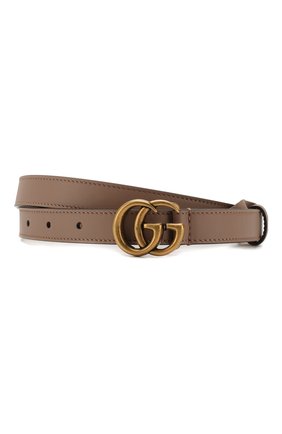 Женский кожаный ремень с логотипом бренда на пряжке GUCCI бежевого цвета по цене 31100 руб., арт. 409417/AP00T | Фото 1 Женский кожаный ремень с логотипом бренда на пряжке GUCCI бежевого цвета, арт. 409417/AP00T | Фото 1