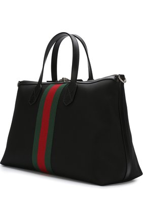 Мужская текстильная дорожная сумка с отделкой web GUCCI черного цвета по цене 73000 руб., арт. 359261/KWT7N | Фото 3 Мужская текстильная дорожная сумка с отделкой web GUCCI черного цвета, арт. 359261/KWT7N | Фото 3