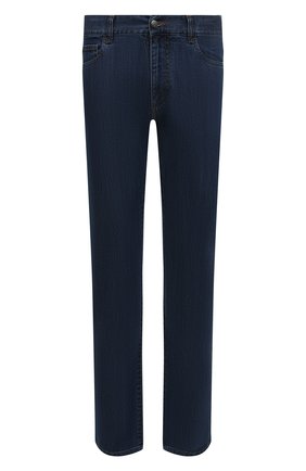 Мужские джинсы CANALI темно-синего цвета, арт. 91700/PD00018 | Фото 1 (Длина (брюки, джинсы): Стандартные; Материал внешний: Хлопок, Деним; Кросс-КТ: Деним; Силуэт М (брюки): Прямые)