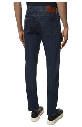 Мужские джинсы CANALI темно-синего цвета, арт. 91700/PD00018 | Фото 4 (Силуэт М (брюки): Прямые; Кросс-КТ: Деним; Длина (брюки, джинсы): Стандартные; Материал внешний: Хлопок, Деним)