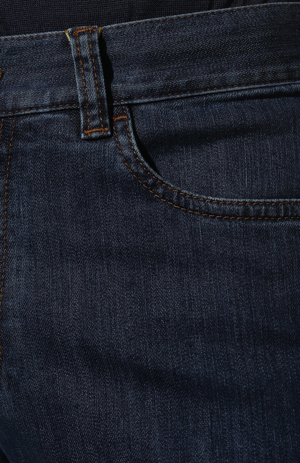 Мужские джинсы CANALI темно-синего цвета, арт. 91700/PD00018 | Фото 5 (Силуэт М (брюки): Прямые; Кросс-КТ: Деним; Длина (брюки, джинсы): Стандартные; Материал внешний: Хлопок, Деним)