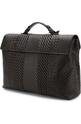 Мужской коричневый кожаный портфель с плетением imperatore Bottega Veneta, арт. 284654/VV340 купить в ЦУМ | Фото №3 Кожаный портфель с плетением Imperatore Bottega Veneta коричневый | Фото №3