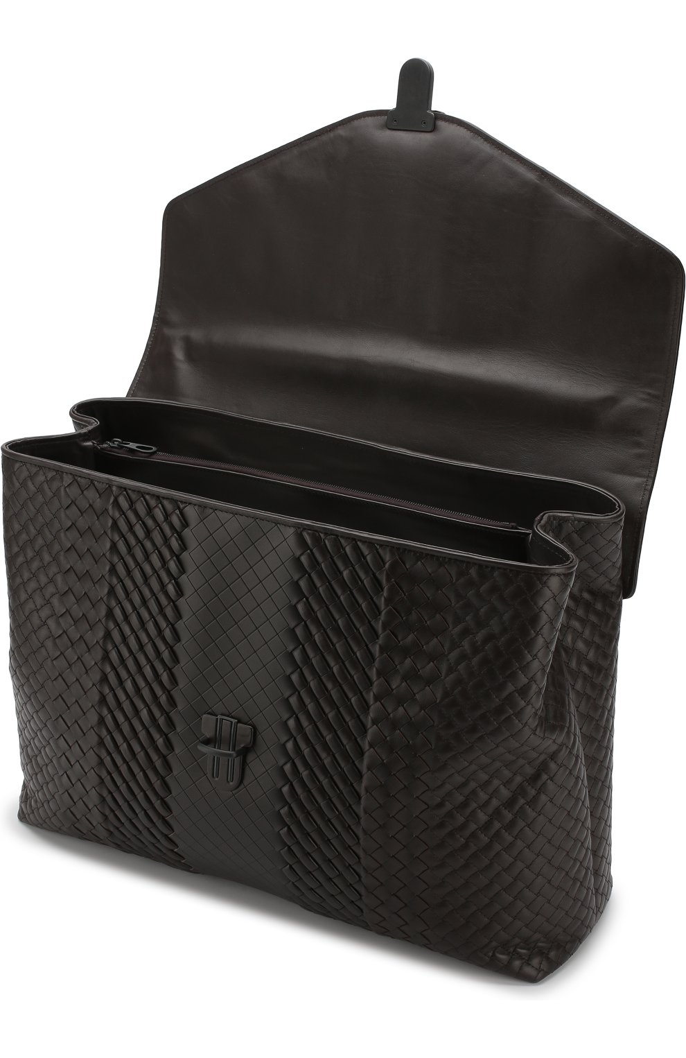 Мужской коричневый кожаный портфель с плетением imperatore Bottega Veneta, арт. 284654/VV340 купить в ЦУМ | Фото №4 Кожаный портфель с плетением Imperatore Bottega Veneta коричневый | Фото №4