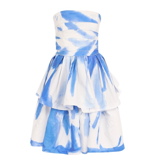фото Хлопковое мини-платье с оборками и принтом ralph lauren