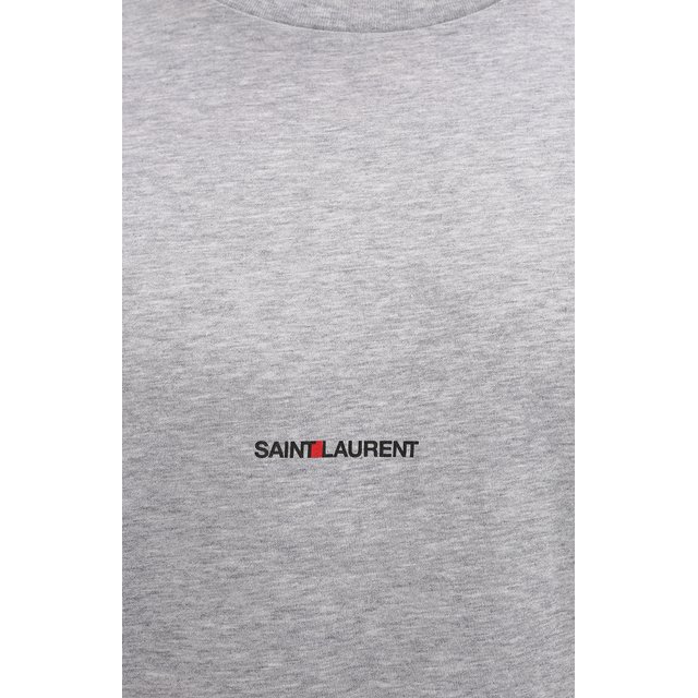 фото Хлопковая футболка с логотипом бренда saint laurent