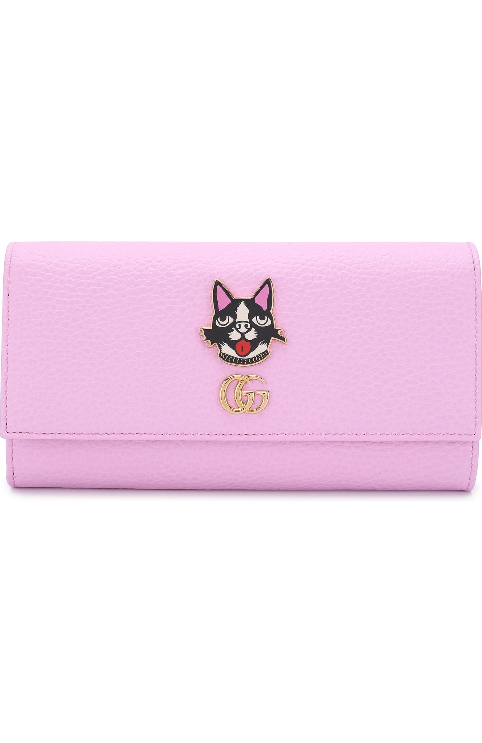 Женские кожаный кошелек с bosco GUCCI розового цвета, арт. 499324/CA00G | Фото 1
