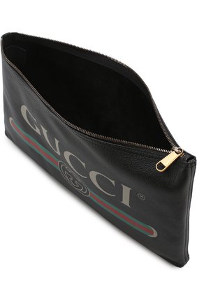Мужская кожаная папка для документов на молнии GUCCI черного цвета по цене 71800 руб., арт. 500984/0GCAT | Фото 4 Мужская кожаная папка для документов на молнии GUCCI черного цвета, арт. 500984/0GCAT | Фото 4