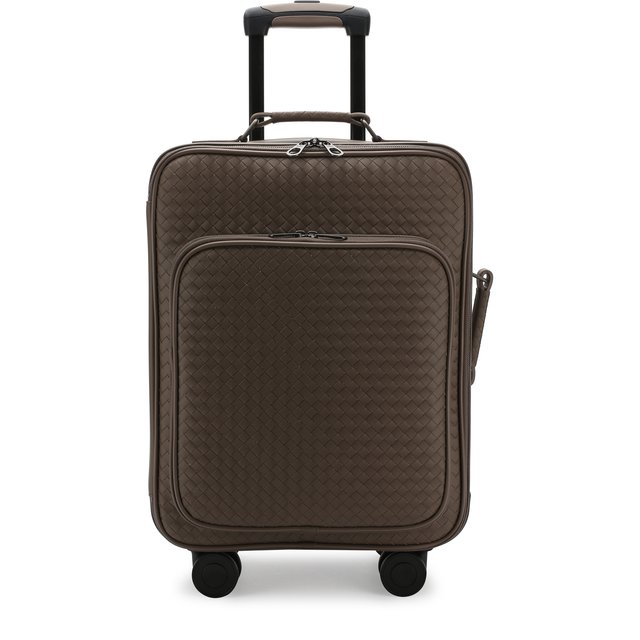 фото Кожаный дорожный чемодан на колесиках bottega veneta