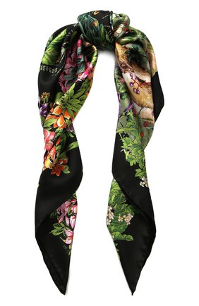 Женский шелковый платок с принтом GUCCI черного цвета по цене 28000 руб., арт. 513229/3G001 | Фото 1 Женский шелковый платок с принтом GUCCI черного цвета, арт. 513229/3G001 | Фото 1