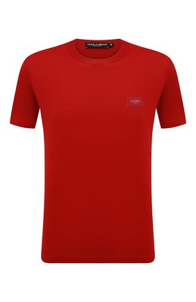 Мужская хлопковая футболка DOLCE & GABBANA красного цвета по цене 31200 руб., арт. G8HL0T/G70PD | Фото 1 Мужская хлопковая футболка DOLCE & GABBANA красного цвета, арт. G8HL0T/G70PD | Фото 1