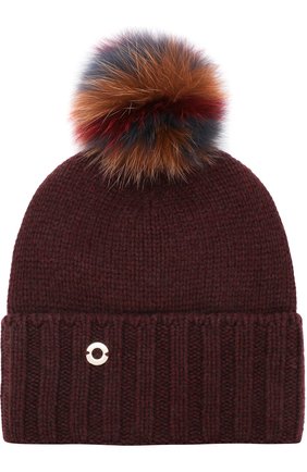 Кашемировая шапка Funny Fox Hat с меховым помпоном | Фото №1 Кашемировая шапка Funny Fox Hat с меховым помпоном | Фото №1