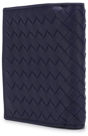 Кожаный кошелек с плетением intrecciato Bottega Veneta, синего цвета, арт. 121059/V001N в ЦУМ | Фото №2 Кожаный кошелек с плетением intrecciato Bottega Veneta синего цвета | Фото №2
