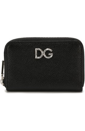 Кожаный кошелек на молнии с тиснением Dauphine Dolce & Gabbana, черного цвета, арт. BI0460/AU771 в ЦУМ | Фото №1 Кожаный кошелек на молнии с тиснением Dauphine Dolce & Gabbana черного цвета | Фото №1