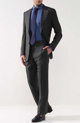 Мужская хлопковая сорочка с воротинком акула TOM FORD синего цвета по цене 39950 руб., арт. 3FT624/94S1AX | Фото 2 Мужская хлопковая сорочка с воротинком акула TOM FORD синего цвета, арт. 3FT624/94S1AX | Фото 2