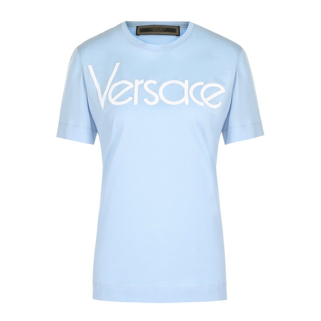 Хлопковая футболка с логотипом бренда Versace 3891579