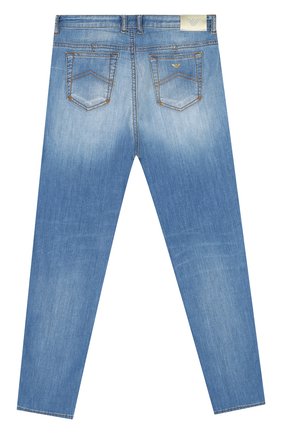 Детские джинсы с декоративными потертостями ARMANI JUNIOR голубого цвета по цене 15750 руб., арт. 3Z3J10/3D0MZ/11A-16A | Фото 2 Детские джинсы с декоративными потертостями ARMANI JUNIOR голубого цвета, арт. 3Z3J10/3D0MZ/11A-16A | Фото 2 (Материал внешний: Хлопок; Статус проверки: Проверено; Кросс-КТ: джинсы; Детали: Потертости; Ростовка одежда: 10 - 11 лет | 140 - 146см, 12 лет | 152 см, 13 - 15 лет | 158 см, 16 лет | 164 см)