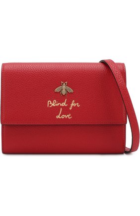 Женская клатч animalier bee GUCCI красного цвета по цене 56650 руб., арт. 498097/A7M0T | Фото 5 Женская клатч animalier bee GUCCI красного цвета, арт. 498097/A7M0T | Фото 5