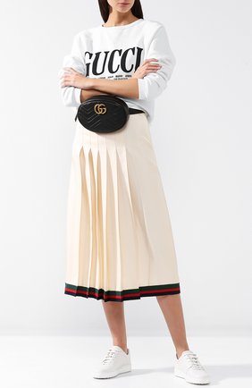 Женская поясная сумка gg marmont GUCCI черного цвета по цене 79200 руб., арт. 491294/DSVRT | Фото 2 Женская поясная сумка gg marmont GUCCI черного цвета, арт. 491294/DSVRT | Фото 2
