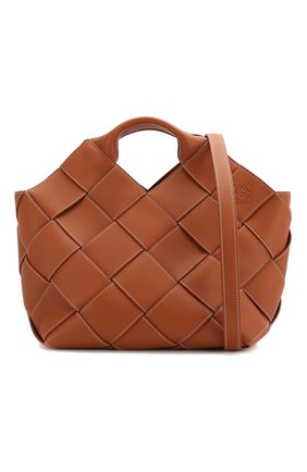 Женская сумка woven LOEWE светло-коричневого цвета по цене 225500 руб., арт. 321.12.L62 | Фото 6 Женская сумка woven LOEWE светло-коричневого цвета, арт. 321.12.L62 | Фото 6